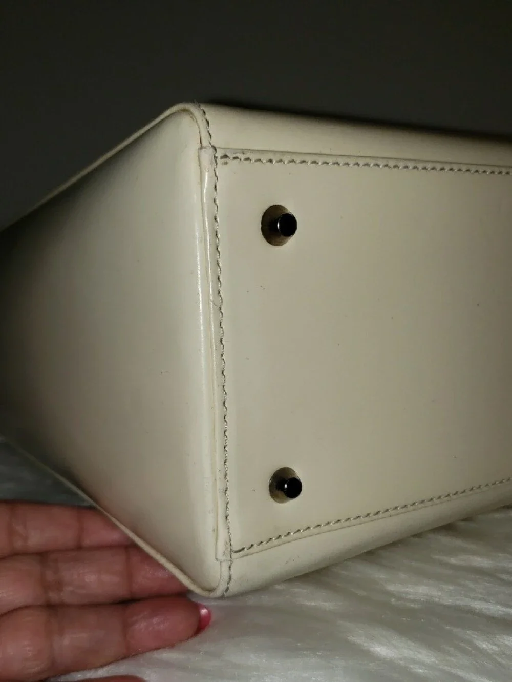 Dior Cream Leather Satchel with Silver Charm
